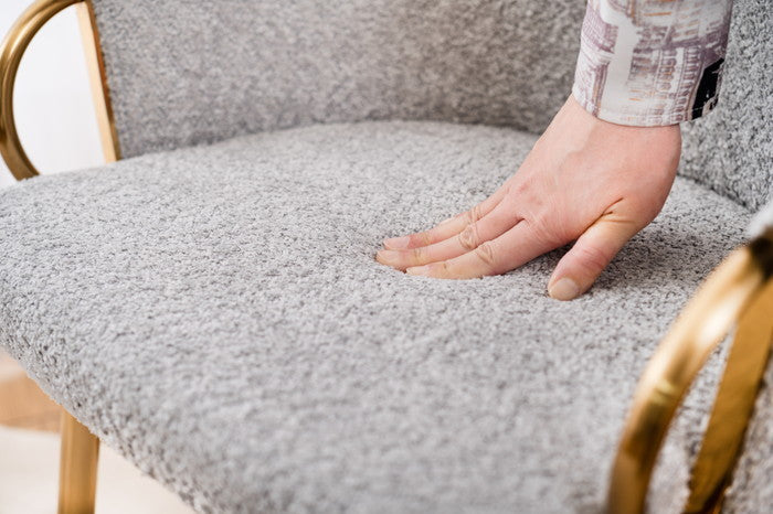 アームチェア ダイニング チェア グレー アイボリー W54×D50×H69×SH45  azu-pc-624の画像