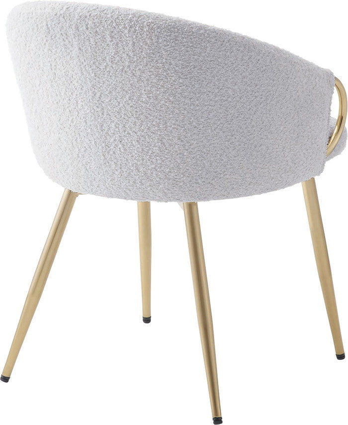 アームチェア ダイニング チェア グレー アイボリー W54×D50×H69×SH45  azu-pc-624の画像