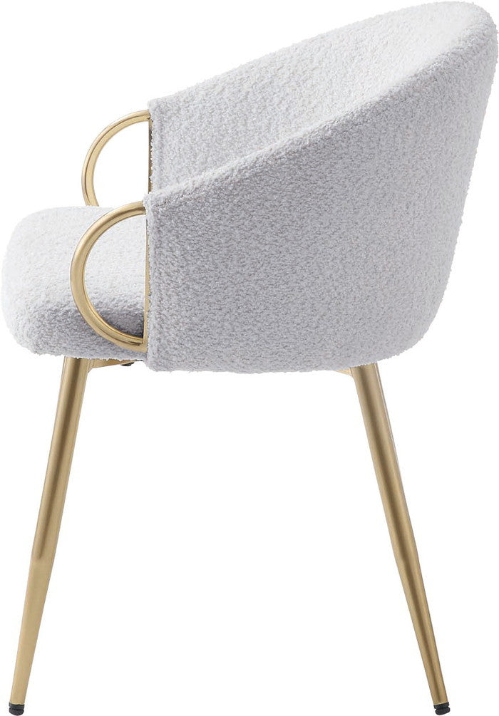 アームチェア ダイニング チェア グレー アイボリー W54×D50×H69×SH45  azu-pc-624の画像