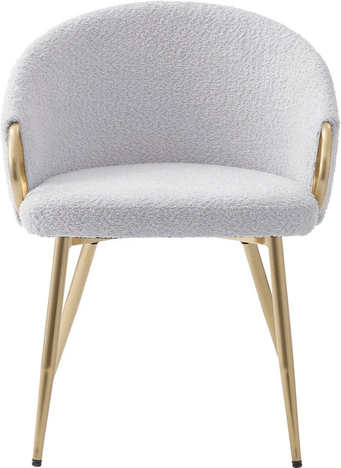 アームチェア ダイニング チェア グレー アイボリー W54×D50×H69×SH45  azu-pc-624の画像