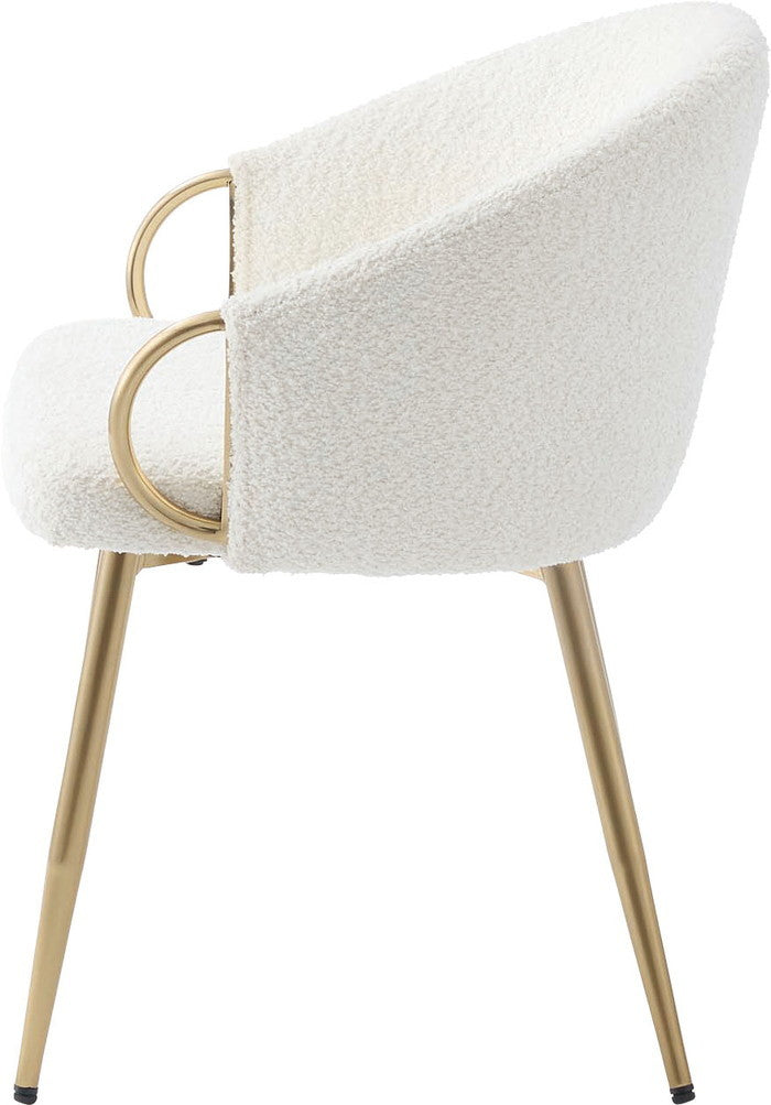 アームチェア ダイニング チェア グレー アイボリー W54×D50×H69×SH45  azu-pc-624の画像