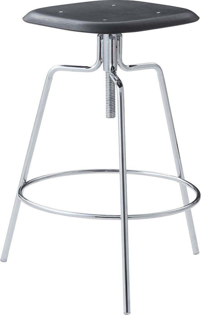 ハイスツール ブラック ライトブラウン W50×D50×H65~75  azu-pc-687の画像