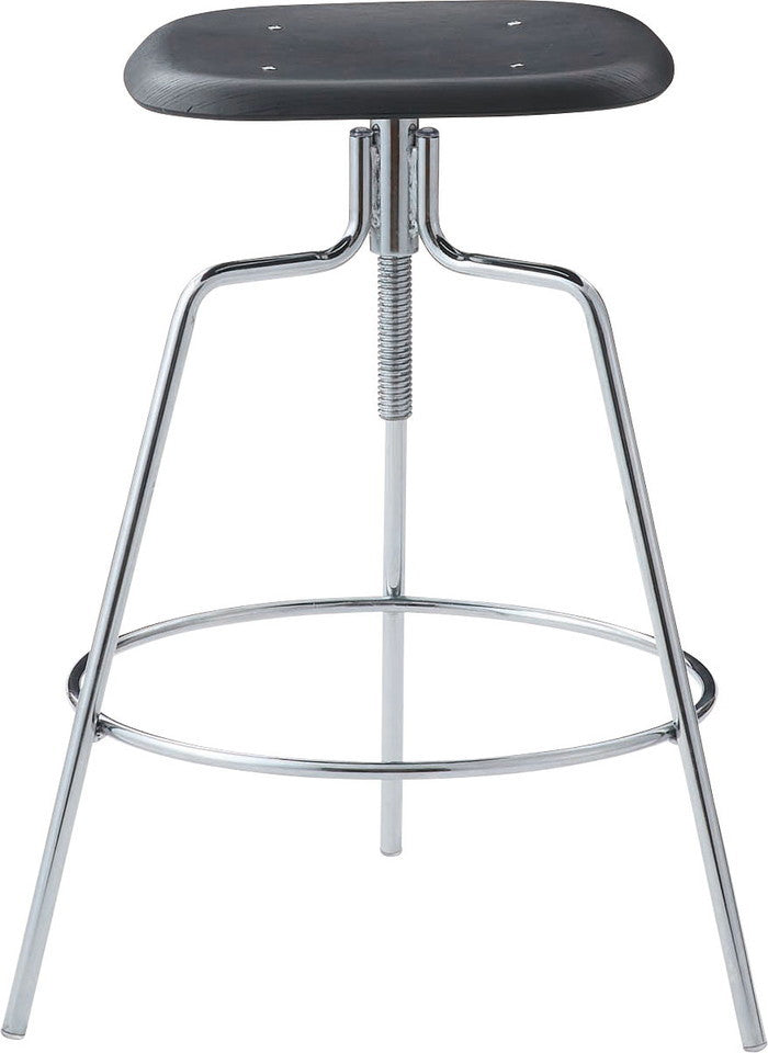 ハイスツール ブラック ライトブラウン W50×D50×H65~75  azu-pc-687の画像