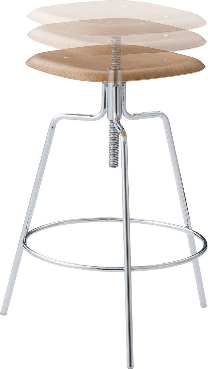 ハイスツール ブラック ライトブラウン W50×D50×H65~75  azu-pc-687の画像