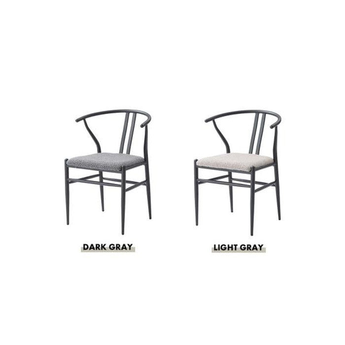 ダイニング チェア ダークグレー ライトグレー W54×D54×H76.5×SH45  azu-pc-821の画像