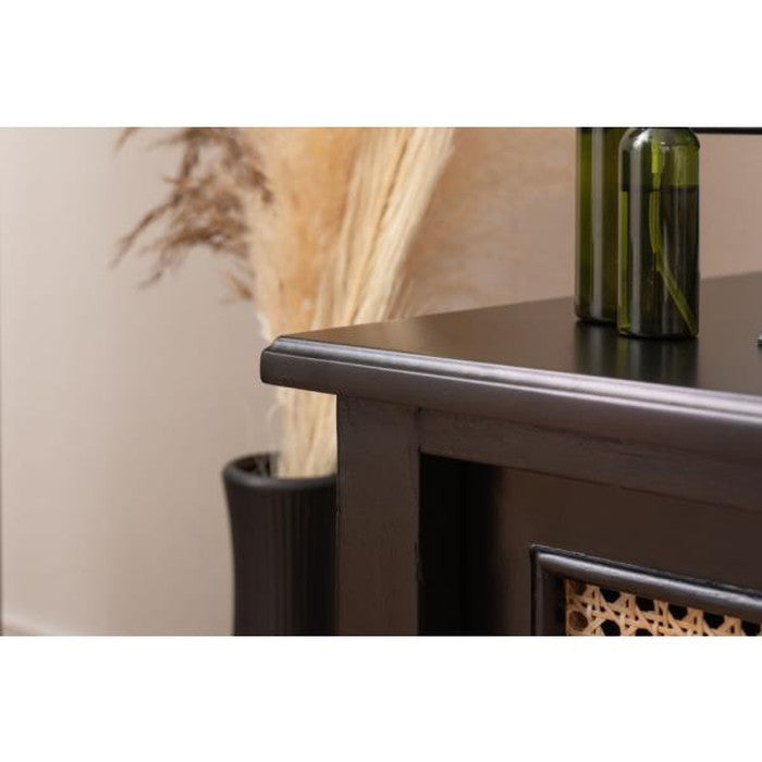 TVボード テレビ台 テレビボード ローボード リビングボード ブラック W120×D40×H40 テレビボード TVボード ローボード 収納 AVラック ラタン 籐 ミンディ ナチュラル 木製 天然木 ブラック ベージュ おしゃれ メンズライク 北欧 韓国 インテリア azu-pm-335の画像