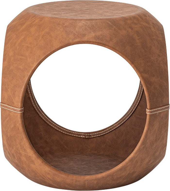 サイドテーブル ブラウン グレー W41.5×D41.5×H43.5  azu-pt-367の画像