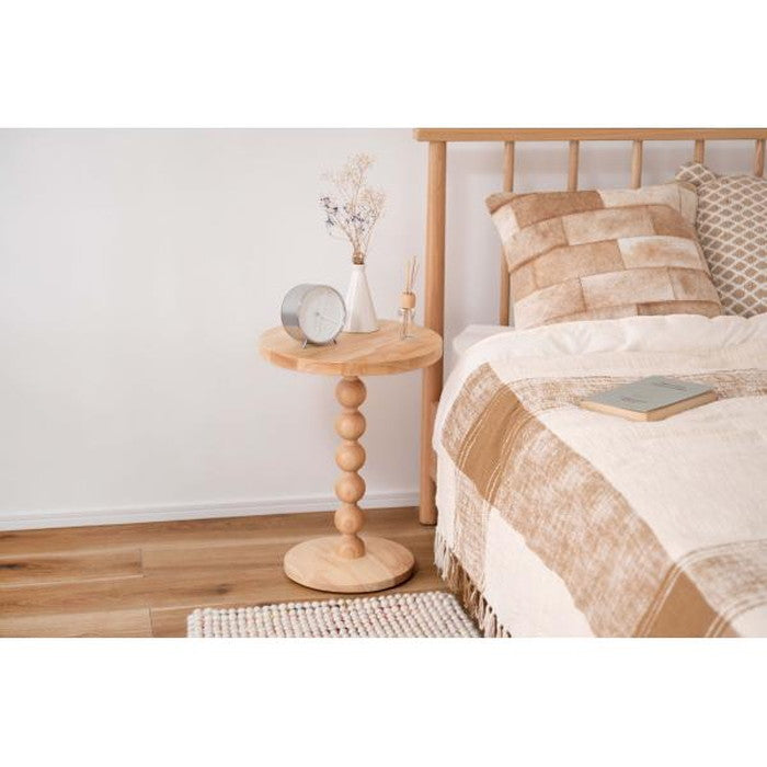 スフィア サイドテーブル ナチュラル ホワイト W35×D35×H47.5 サイドテーブル テーブル 球体 丸 ベッドサイドテーブル おしゃれ ナイトテーブル ナチュラル ホワイト カジュアル 北欧 収納 ソファサイドテーブル ベッド パソコン 寝室 リビング azu-pt-470の画像