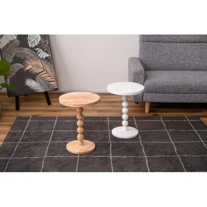 スフィア サイドテーブル ナチュラル ホワイト W35×D35×H47.5 サイドテーブル テーブル 球体 丸 ベッドサイドテーブル おしゃれ ナイトテーブル ナチュラル ホワイト カジュアル 北欧 収納 ソファサイドテーブル ベッド パソコン 寝室 リビング azu-pt-470の画像