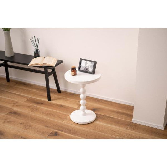 スフィア サイドテーブル ナチュラル ホワイト W35×D35×H47.5 サイドテーブル テーブル 球体 丸 ベッドサイドテーブル おしゃれ ナイトテーブル ナチュラル ホワイト カジュアル 北欧 収納 ソファサイドテーブル ベッド パソコン 寝室 リビング azu-pt-470の画像