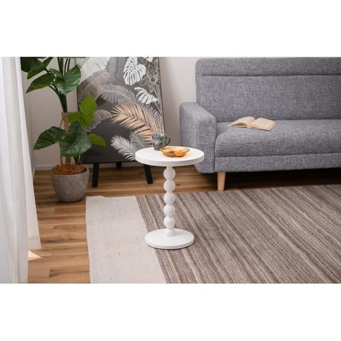 スフィア サイドテーブル ナチュラル ホワイト W35×D35×H47.5 サイドテーブル テーブル 球体 丸 ベッドサイドテーブル おしゃれ ナイトテーブル ナチュラル ホワイト カジュアル 北欧 収納 ソファサイドテーブル ベッド パソコン 寝室 リビング azu-pt-470の画像