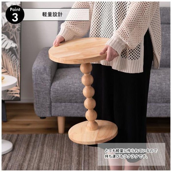 スフィア サイドテーブル ナチュラル ホワイト W35×D35×H47.5 サイドテーブル テーブル 球体 丸 ベッドサイドテーブル おしゃれ ナイトテーブル ナチュラル ホワイト カジュアル 北欧 収納 ソファサイドテーブル ベッド パソコン 寝室 リビング azu-pt-470の画像