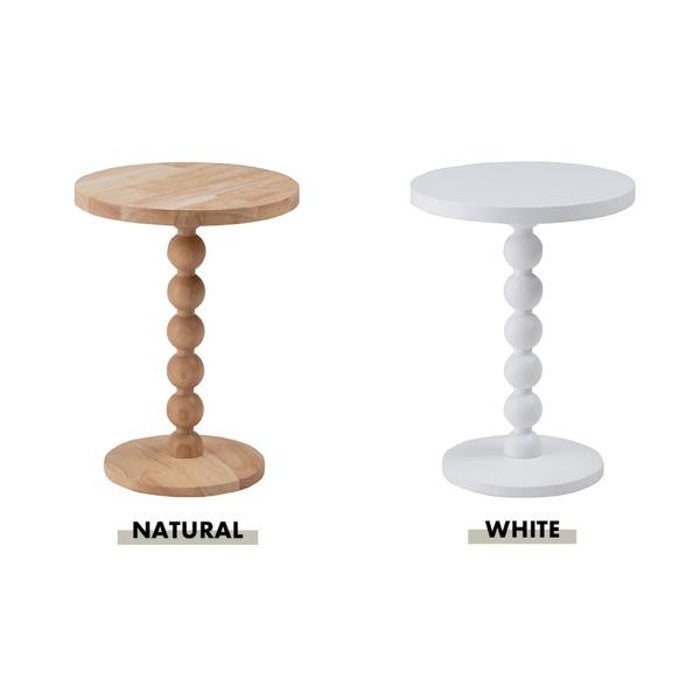 スフィア サイドテーブル ナチュラル ホワイト W35×D35×H47.5 サイドテーブル テーブル 球体 丸 ベッドサイドテーブル おしゃれ ナイトテーブル ナチュラル ホワイト カジュアル 北欧 収納 ソファサイドテーブル ベッド パソコン 寝室 リビング azu-pt-470の画像