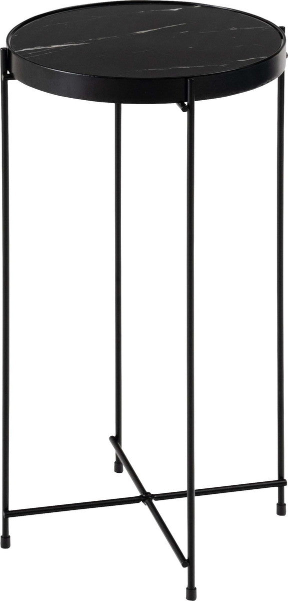 サイドテーブル ブラック W32.5×D32.5×H60.5cm  azu-pt-561の画像
