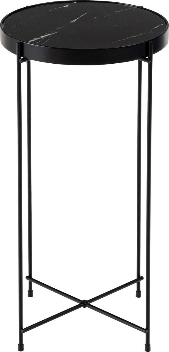 サイドテーブル ブラック W32.5×D32.5×H60.5cm  azu-pt-561の画像