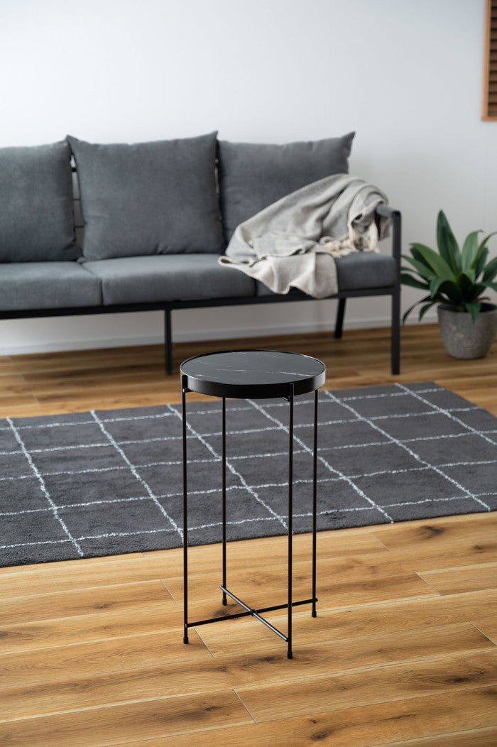 サイドテーブル ブラック W32.5×D32.5×H60.5cm  azu-pt-561の画像