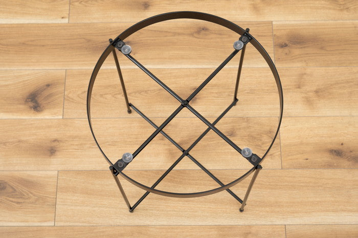 サイドテーブル ブラック W32.5×D32.5×H60.5cm  azu-pt-561の画像