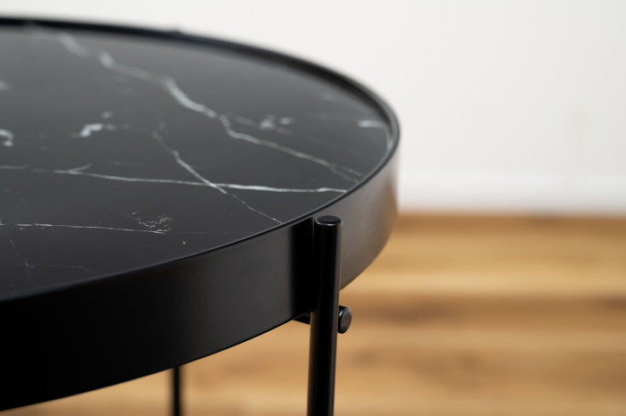 サイドテーブル ブラック W32.5×D32.5×H60.5cm  azu-pt-561の画像