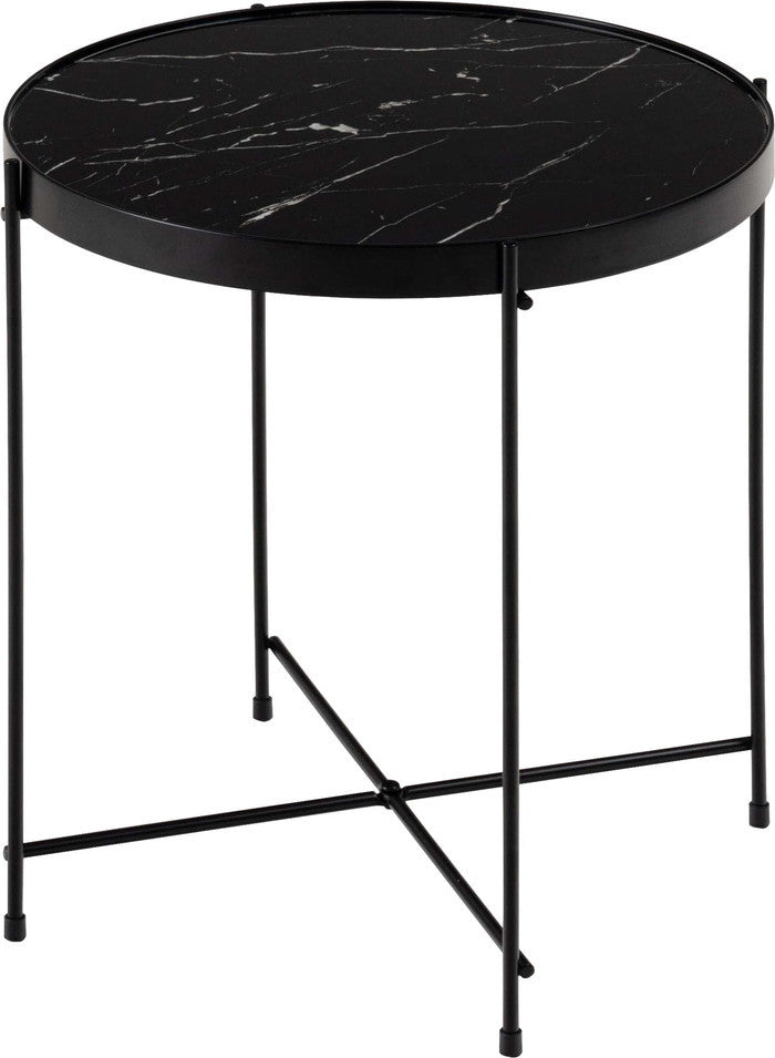 サイドテーブル ブラック W42.5×D42.5×H45.5cm  azu-pt-562の画像