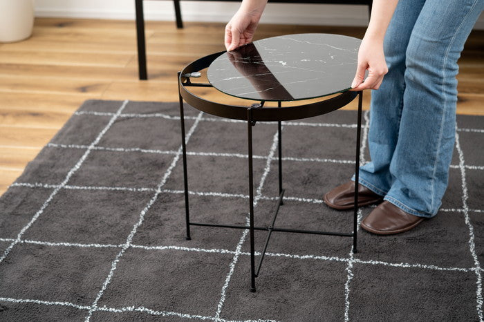 サイドテーブル ブラック W42.5×D42.5×H45.5cm  azu-pt-562の画像