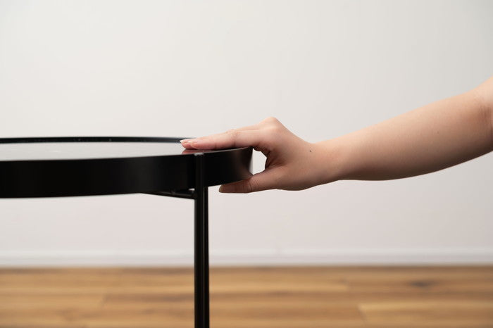 サイドテーブル ブラック W42.5×D42.5×H45.5cm  azu-pt-562の画像