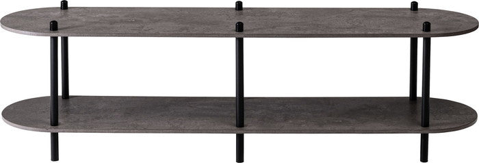 オープンラック2段 ブラック ホワイト W155×D38×H45.5  azu-pt-563の画像