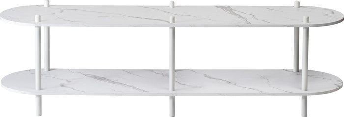 オープンラック2段 ブラック ホワイト W155×D38×H45.5  azu-pt-563の画像