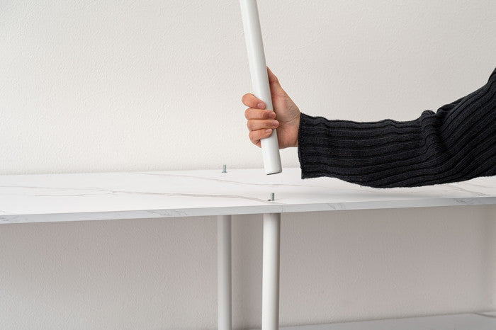 オープンラック2段 ブラック ホワイト W155×D38×H45.5  azu-pt-563の画像