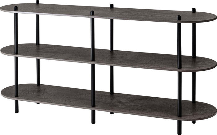 オープンラック3段 ブラック ホワイト W155×D38×H76  azu-pt-564の画像