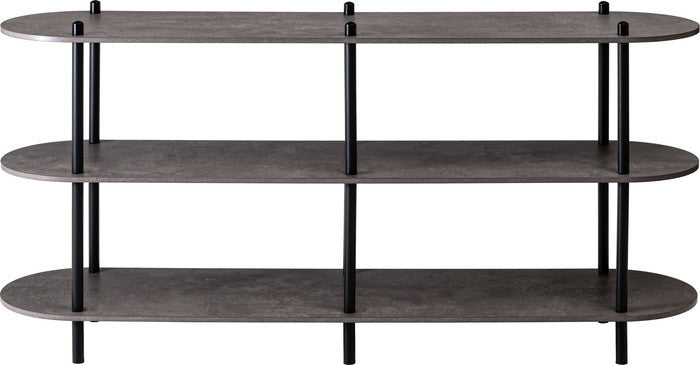 オープンラック3段 ブラック ホワイト W155×D38×H76  azu-pt-564の画像