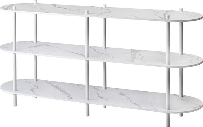 オープンラック3段 ブラック ホワイト W155×D38×H76  azu-pt-564の画像