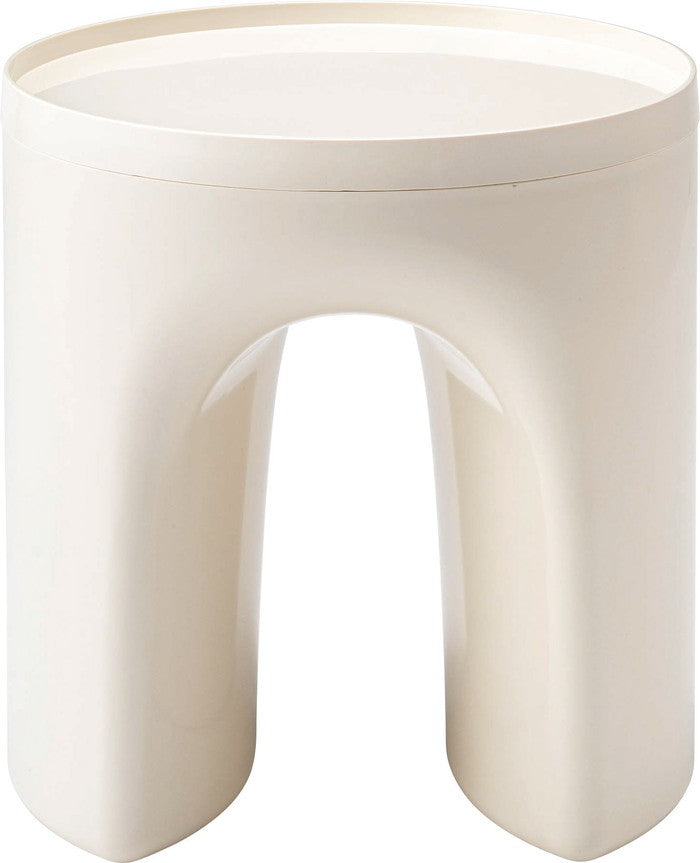 サイドテーブル ブラック オレンジ ホワイト φ40×H41  azu-pt-683の画像