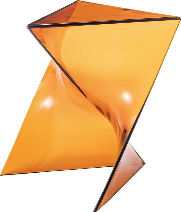 サイドテーブル クリア オレンジ W40×D40×H43.5  azu-pt-685の画像