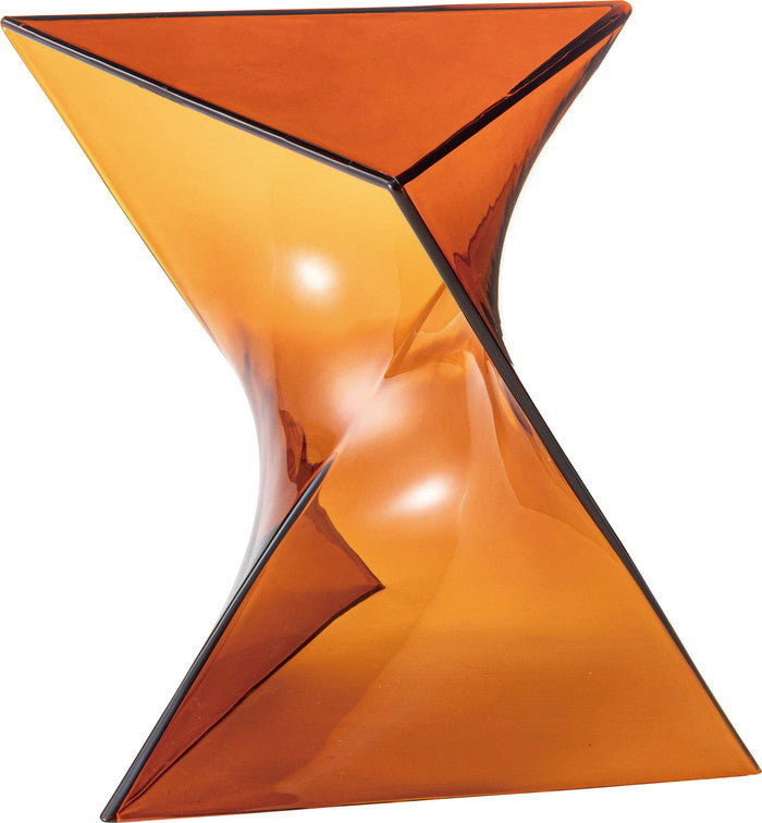 サイドテーブル クリア オレンジ W40×D40×H43.5  azu-pt-685の画像