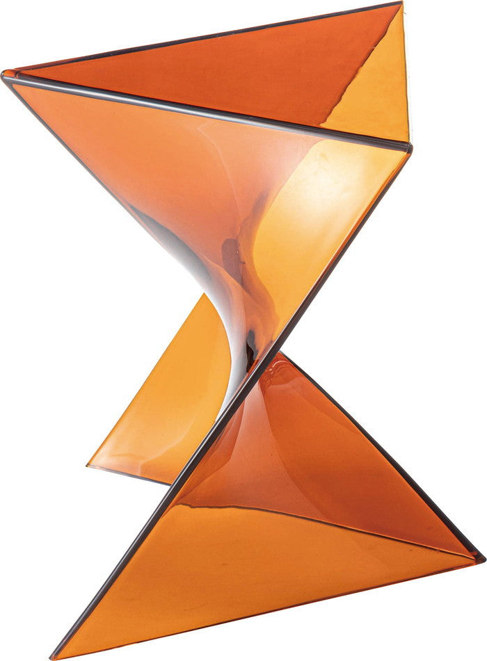 サイドテーブル クリア オレンジ W40×D40×H43.5  azu-pt-685の画像