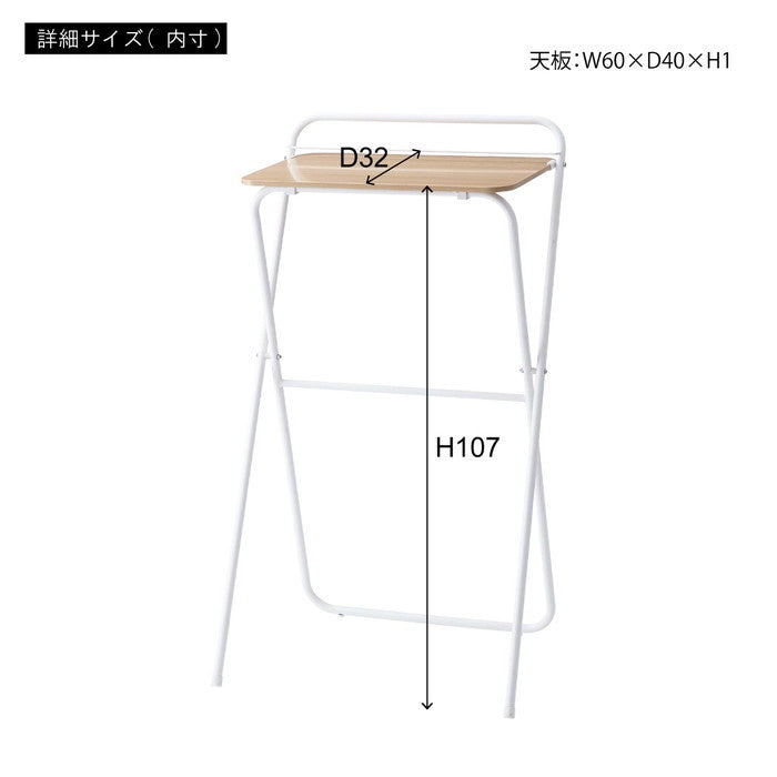 フォールディングハイデスク ブラック ホワイト W64.5×D56×H116.5/107  折りたたみ 折り畳み azu-pt-783の画像