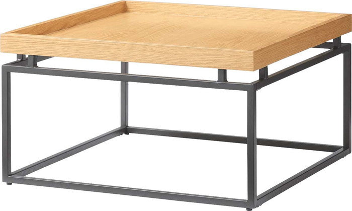 リビングテーブル グレー ナチュラル W60×D60×H35  azu-pt-784の画像