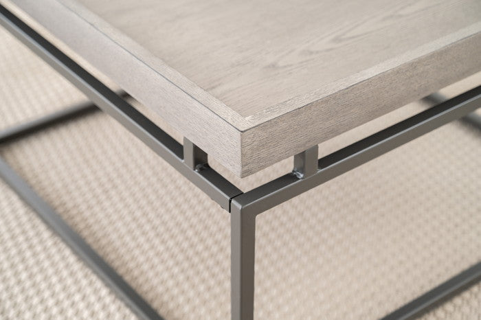 リビングテーブル グレー ナチュラル W60×D60×H35  azu-pt-784の画像