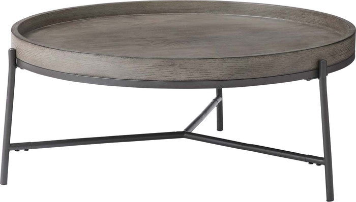 ラウンドテーブル グレー ナチュラル W79×D79×H32.5  azu-pt-785の画像