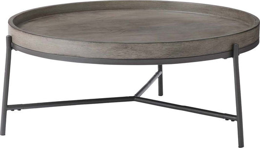 ラウンドテーブル グレー ナチュラル W79×D79×H32.5  azu-pt-785の画像