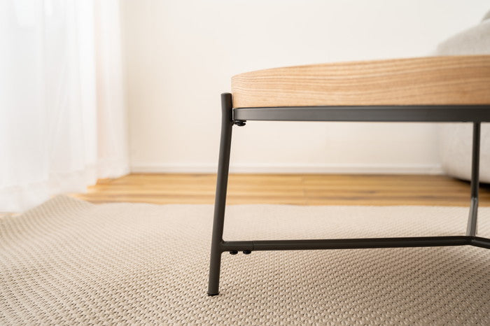 ラウンドテーブル グレー ナチュラル W79×D79×H32.5  azu-pt-785の画像