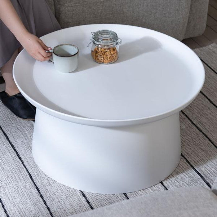 ロンド ラウンドテーブル L グレー ホワイト イエロー φ70×H36 テーブル サイドテーブル リビングテーブル カフェテーブル ラウンドテーブル 丸テーブル トレーテーブル 大きい 丸型 トレー 省スペース シンプル モダン 北欧 樹脂製 お手入れ簡単 グレー ホワイト イエロー マット azu-pt-982の画像