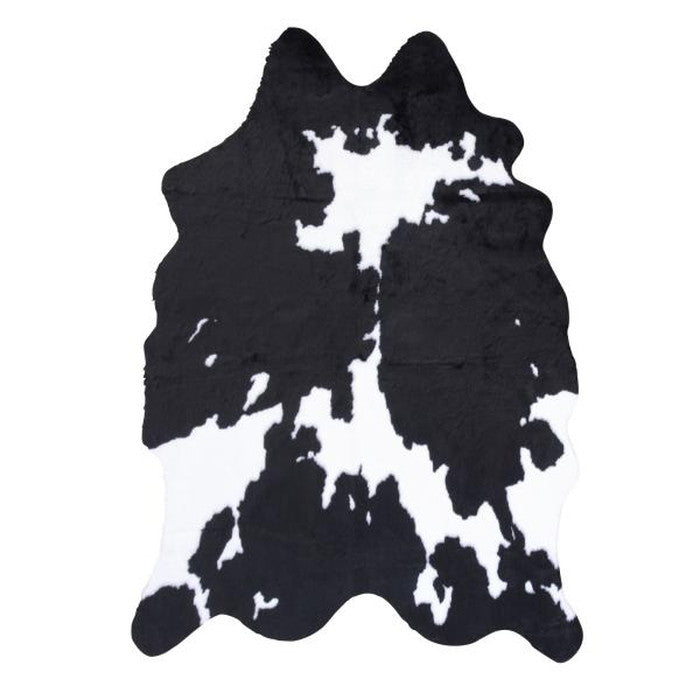 ラグ マット ブラック ブラウン 約W160×D220 マット ラグ ウシ ジャングル アニマル柄 牛柄 牛柄調 オシャレ ラグマット デザインラグ アフリカンパング フェイクカウハイド調 ブラック 牛柄ラグ アニマルラグ azu-rg-15の画像