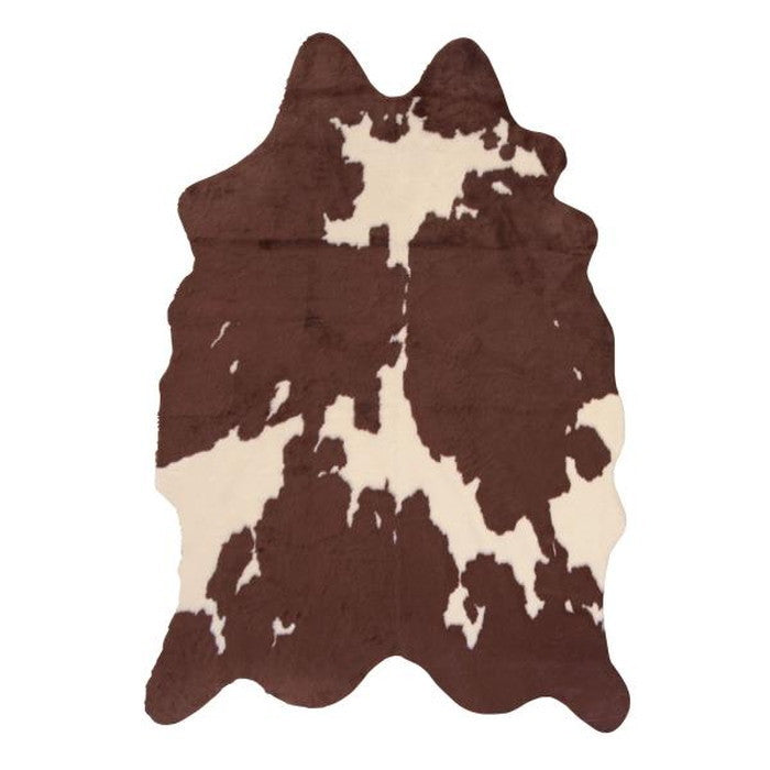 ラグ マット ブラック ブラウン 約W160×D220 マット ラグ ウシ ジャングル アニマル柄 牛柄 牛柄調 オシャレ ラグマット デザインラグ アフリカンパング フェイクカウハイド調 ブラック 牛柄ラグ アニマルラグ azu-rg-15の画像