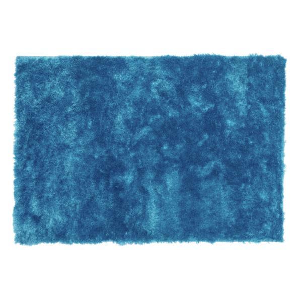 シャギーラグ マット ブルー ブラウン 約W90×D130 ラグマット 絨毯 ラグ マット カーペット 90×130cm シャギー 滑り止め加工 おしゃれ 北欧 かわいい ナチュラル デザインラグ ブラウン ブルー グリーン azu-rg-22の画像