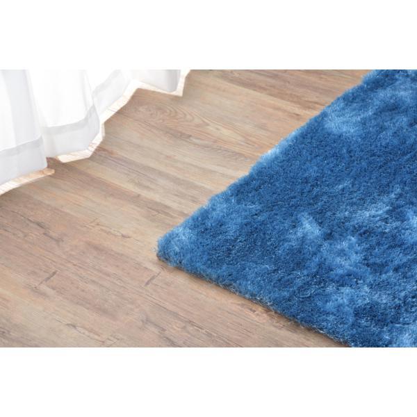 シャギーラグ マット ブルー ブラウン 約W90×D130 ラグマット 絨毯 ラグ マット カーペット 90×130cm シャギー 滑り止め加工 おしゃれ 北欧 かわいい ナチュラル デザインラグ ブラウン ブルー グリーン azu-rg-22の画像