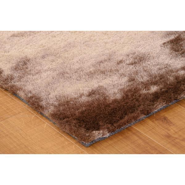 シャギーラグ マット ブルー ブラウン 約W90×D130 ラグマット 絨毯 ラグ マット カーペット 90×130cm シャギー 滑り止め加工 おしゃれ 北欧 かわいい ナチュラル デザインラグ ブラウン ブルー グリーン azu-rg-22の画像