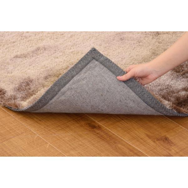 シャギーラグ マット ブルー ブラウン 約W90×D130 ラグマット 絨毯 ラグ マット カーペット 90×130cm シャギー 滑り止め加工 おしゃれ 北欧 かわいい ナチュラル デザインラグ ブラウン ブルー グリーン azu-rg-22の画像