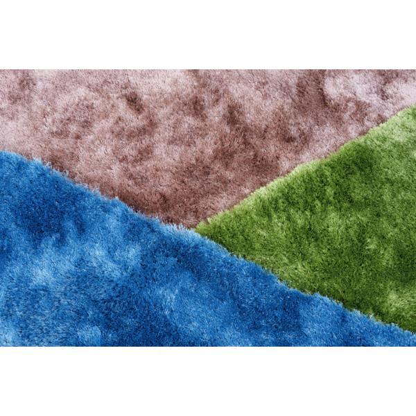 シャギーラグ マット ブルー ブラウン 約W90×D130 ラグマット 絨毯 ラグ マット カーペット 90×130cm シャギー 滑り止め加工 おしゃれ 北欧 かわいい ナチュラル デザインラグ ブラウン ブルー グリーン azu-rg-22の画像