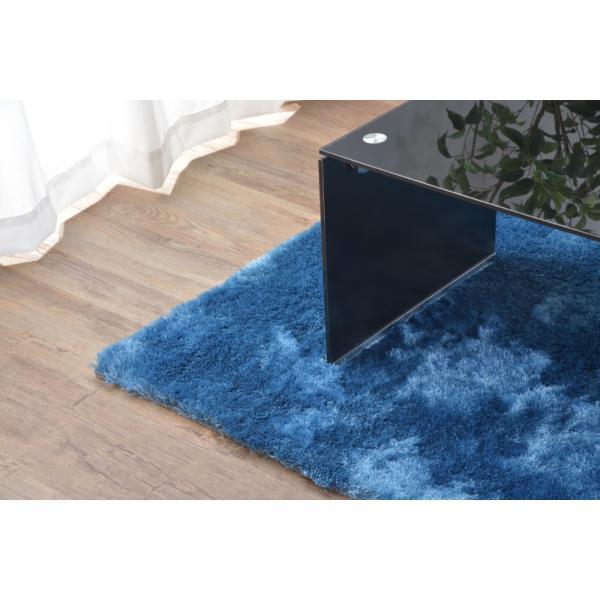 シャギーラグ マット ブルー ブラウン 約W90×D130 ラグマット 絨毯 ラグ マット カーペット 90×130cm シャギー 滑り止め加工 おしゃれ 北欧 かわいい ナチュラル デザインラグ ブラウン ブルー グリーン azu-rg-22の画像